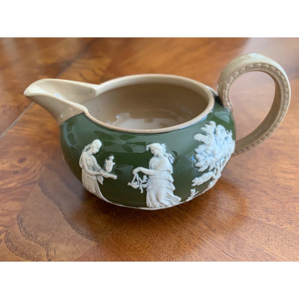 Copeland Spode Tri-Color Green Creamer Vintage